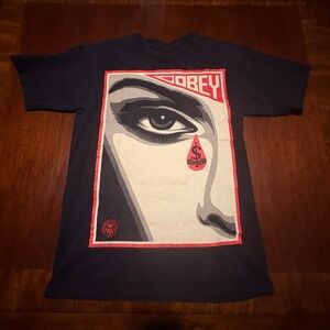 OBEY Tear Drop Eye Graphic T-Shirt Size M Black Shepard Fairey Streetwear